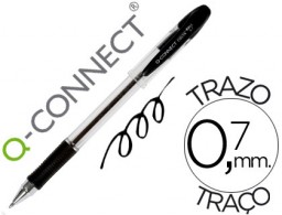 Bolígrafo Q-Connect tinta negra sujeción de caucho